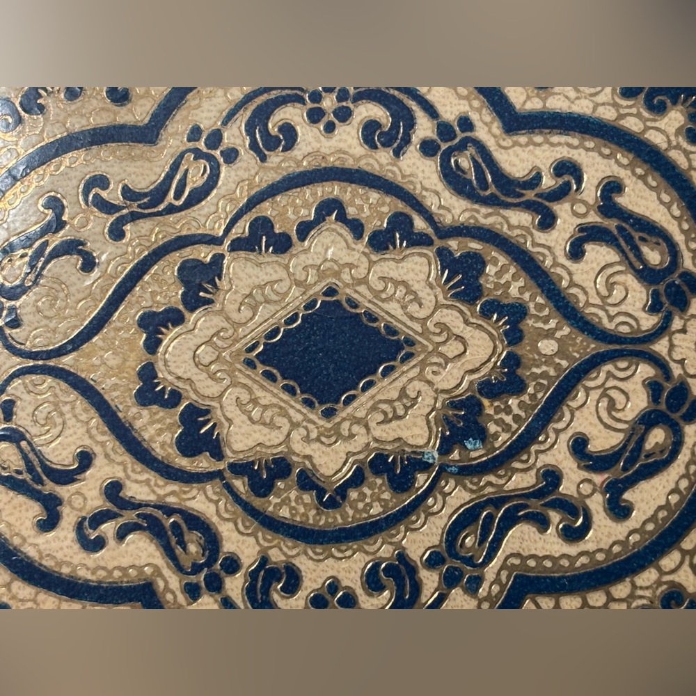 Vintage Rare KIGU Of London Compact • Mid Century Gold Blue Powder Case - Picture 3 of 15
